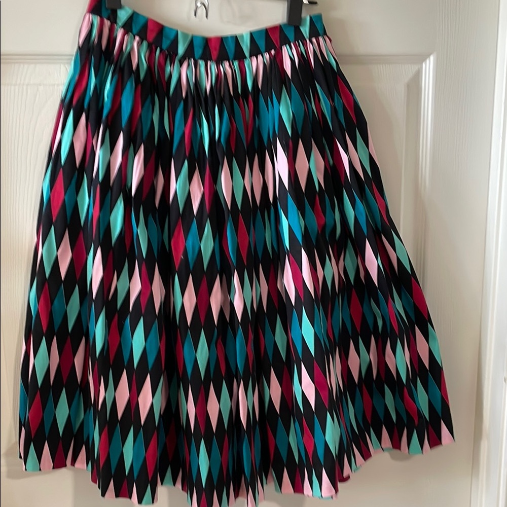 Pinup Girl Clothing / Pinup Couture PUG medium Harlequin print Jenny skirt
